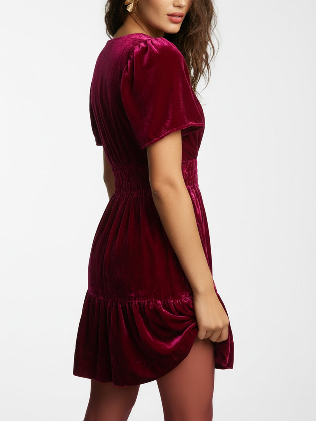 Red Ruffled Eclipse Mini Dress