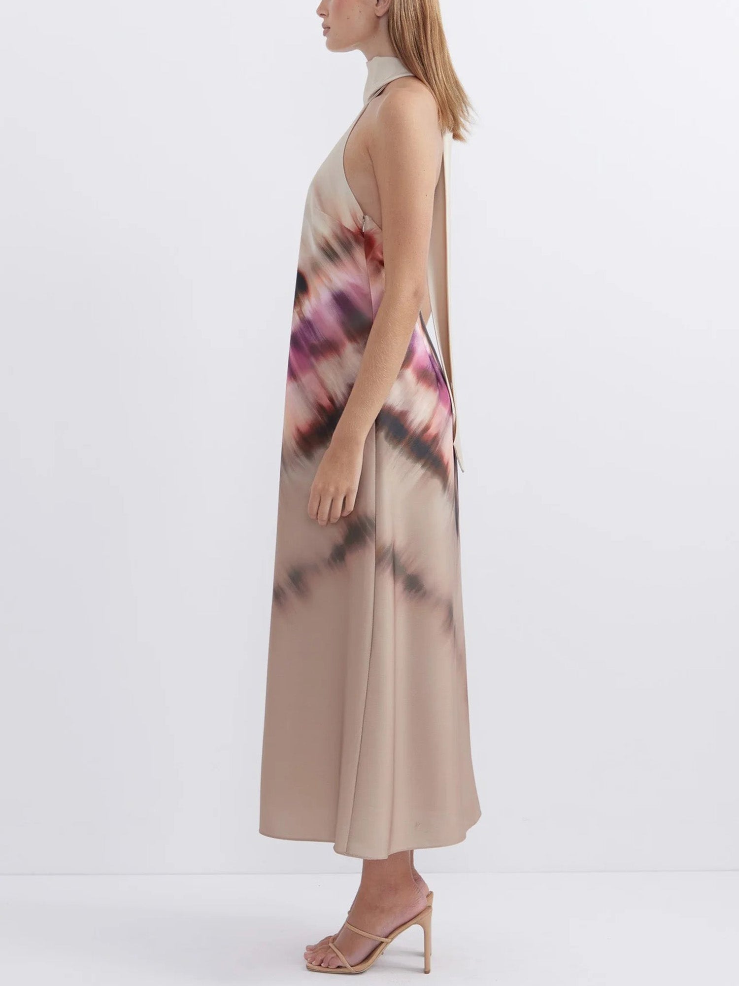 Blush Tide Halter Tie-Dye Maxi Dress