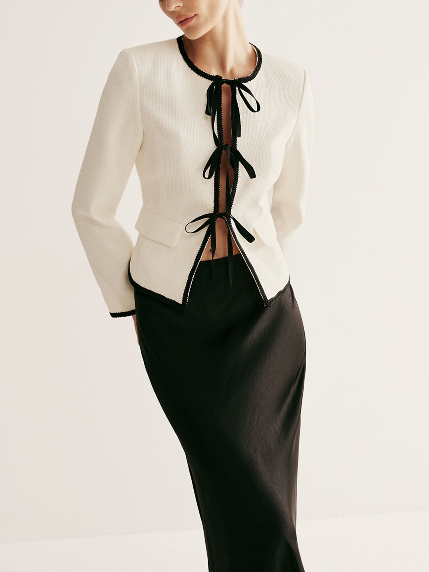 Ivory Bow-Tie Blazer