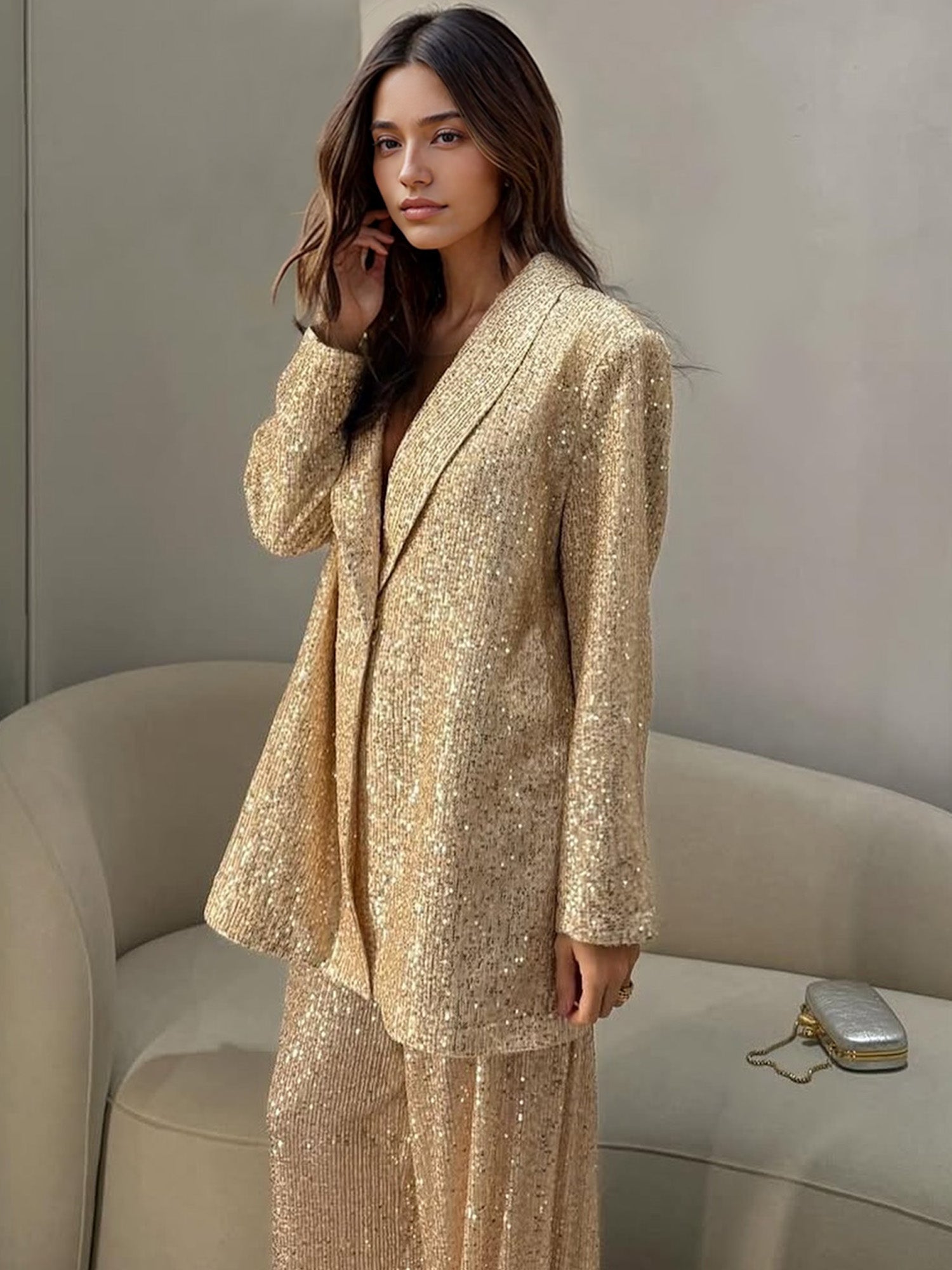 Metallic Sequin Blazer