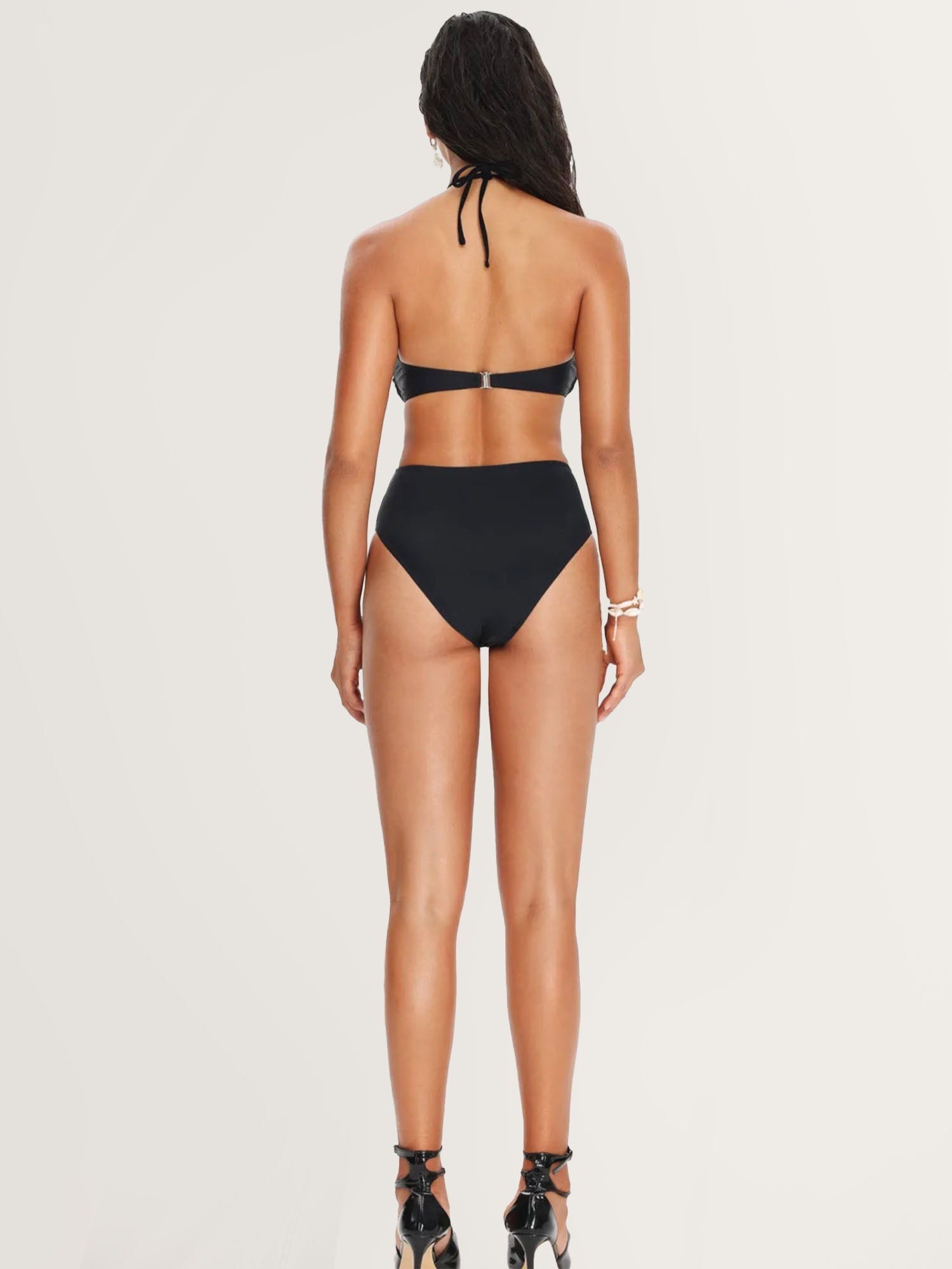 Black Rose Cut-Out Swimsuit