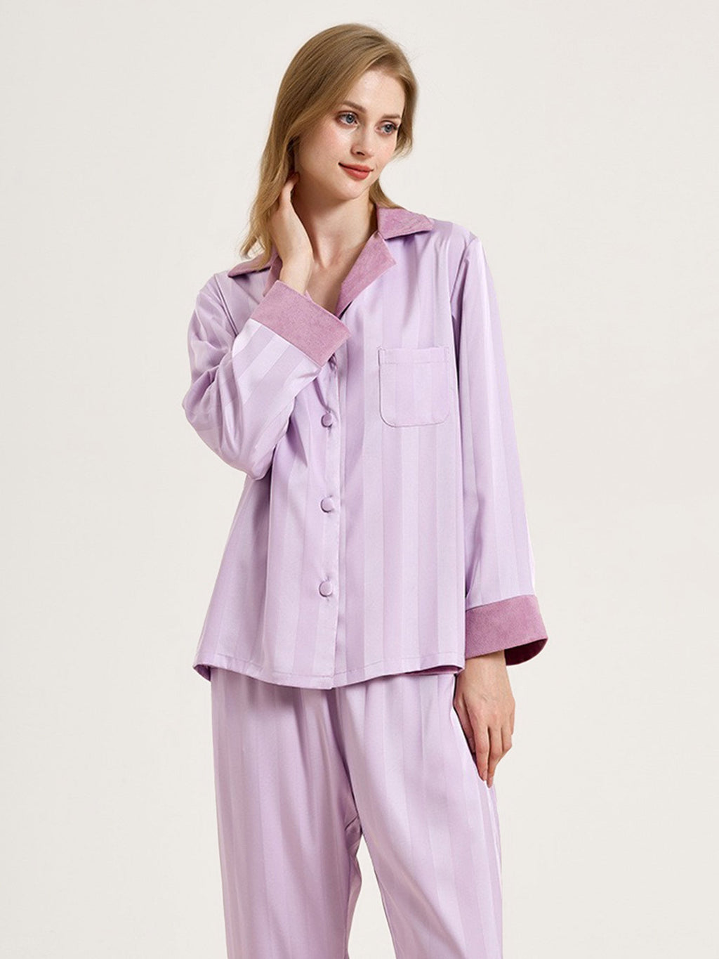 Satin Lavender Pajama Set