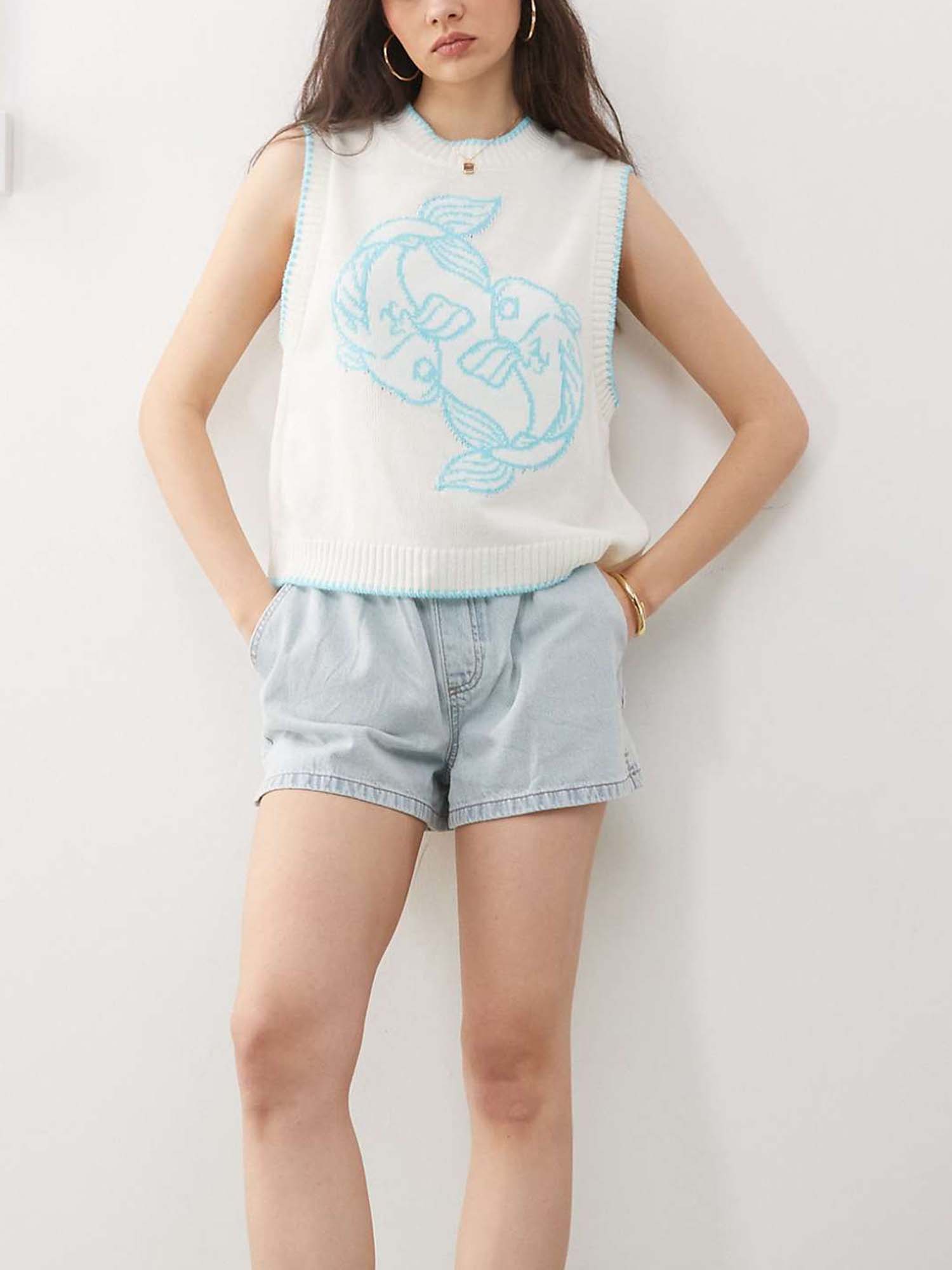 Pisces Pattern Knit Vest