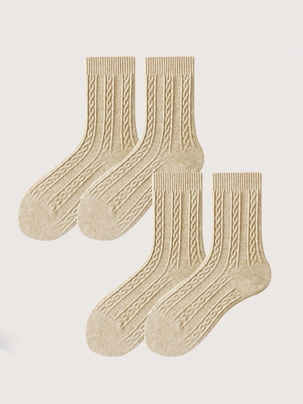 Chunky Knit Cable Socks(2-Pack)