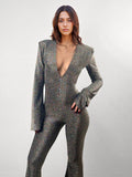 Metallic Shimmer Long Sleeve Dress