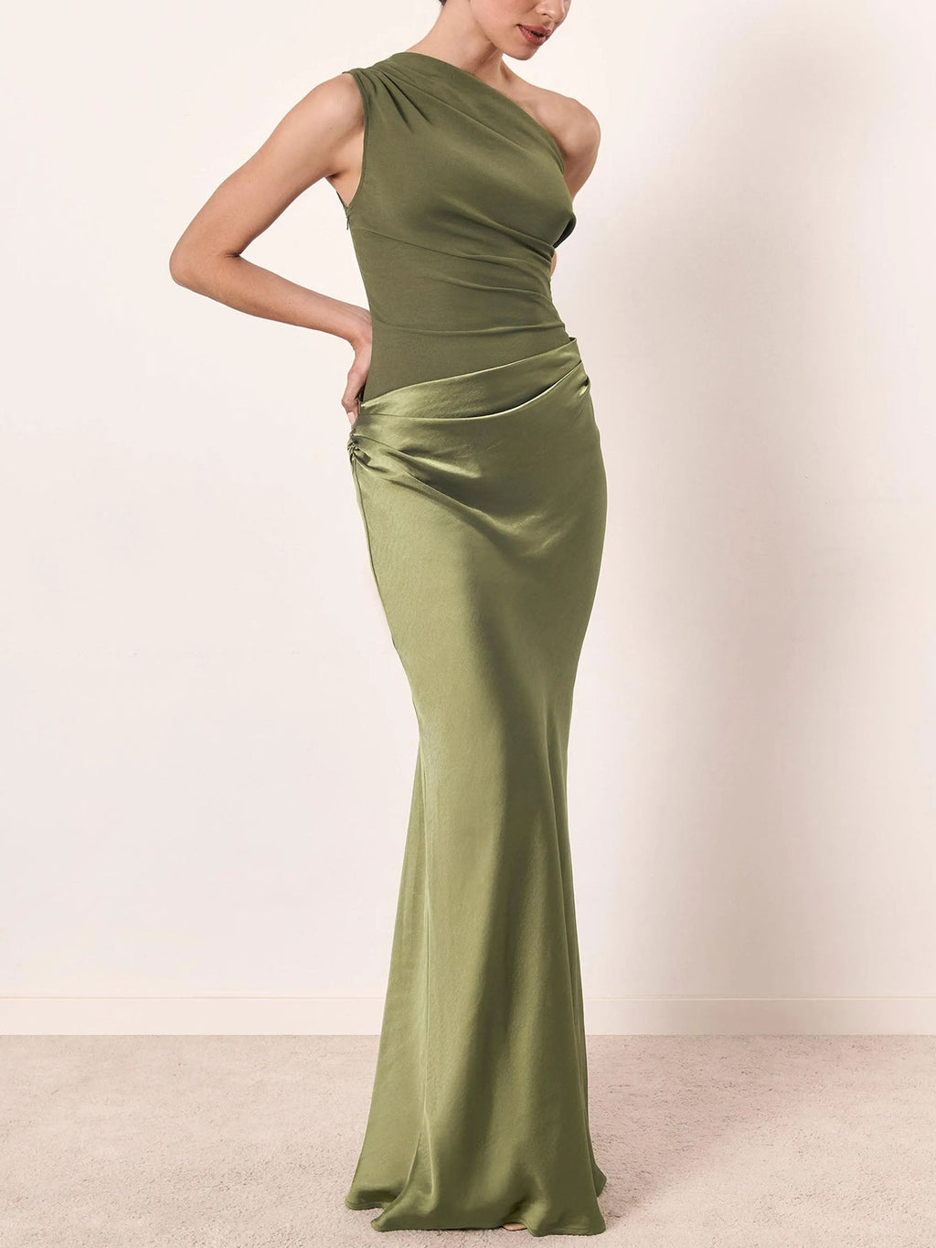 Green Bold Maxi Dress Party Elegance