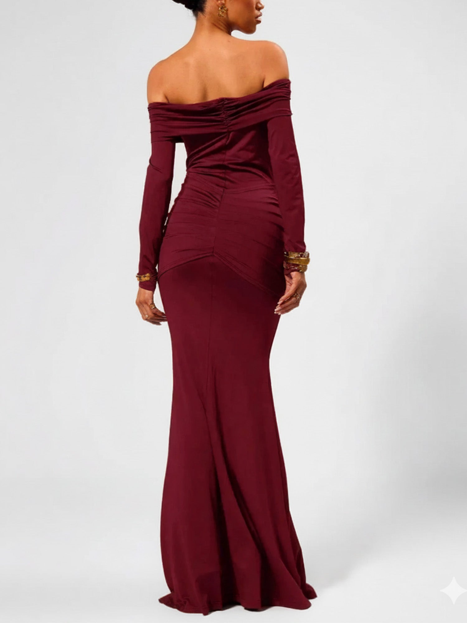 Red Sleek Maxi Dress Evening Poise