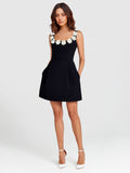 Floral Accented A-Line Dress
