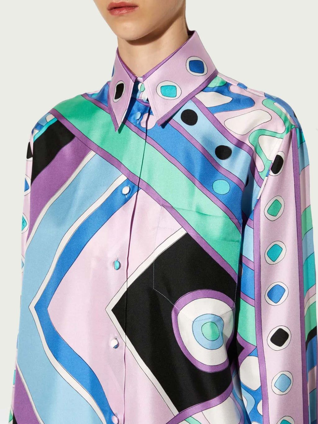 Geometric Print Shirt and Skirt Set