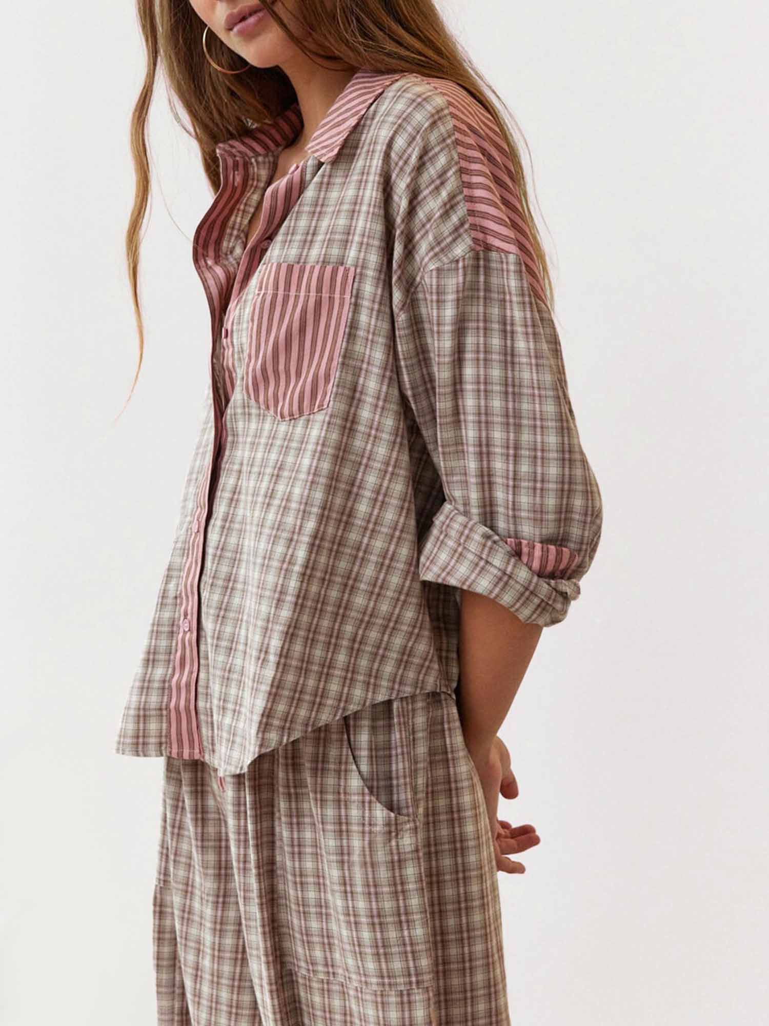 Plaid Pajama Set with Cozy Fit