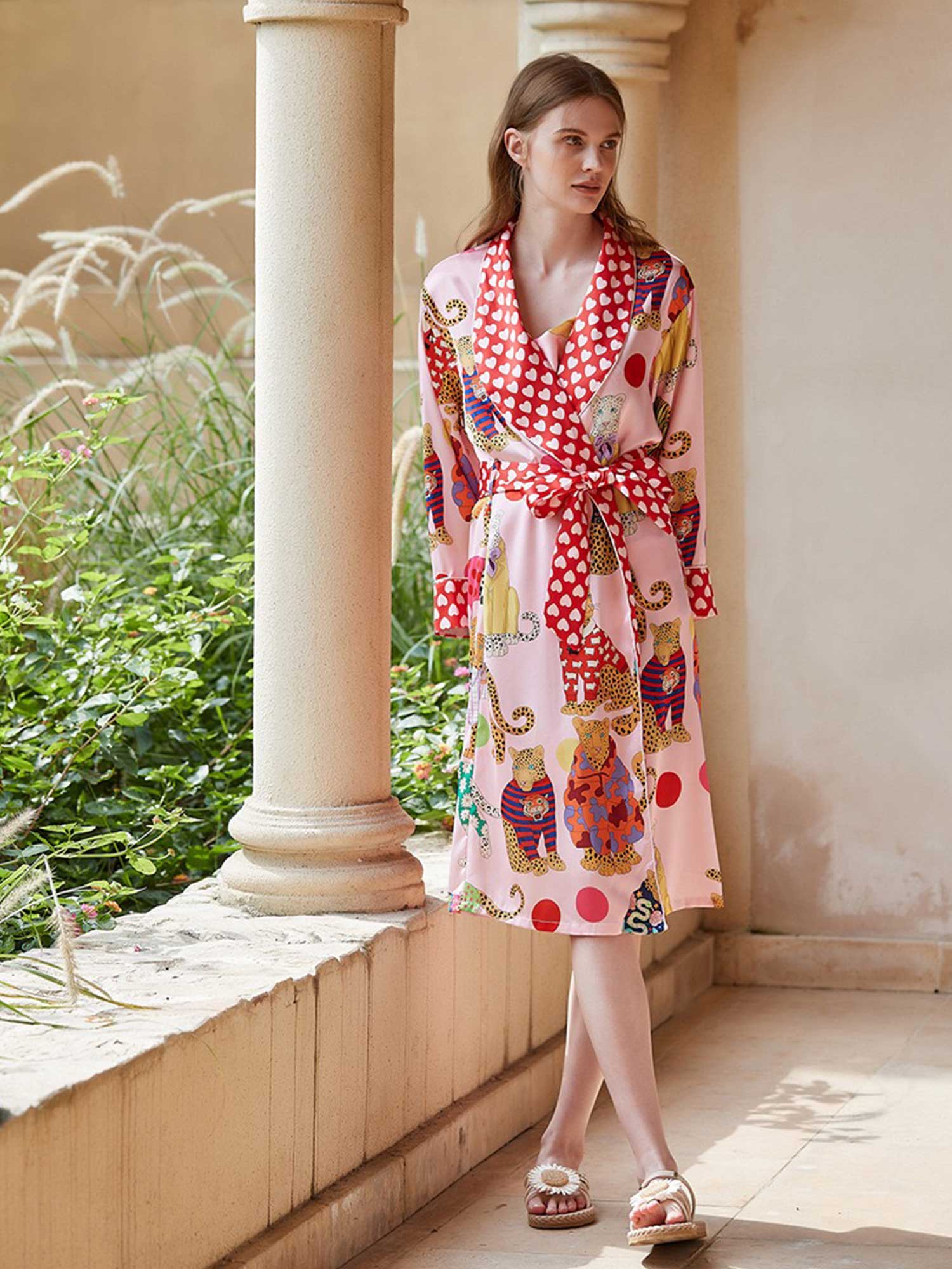 Cartoon Leopard Print Robe