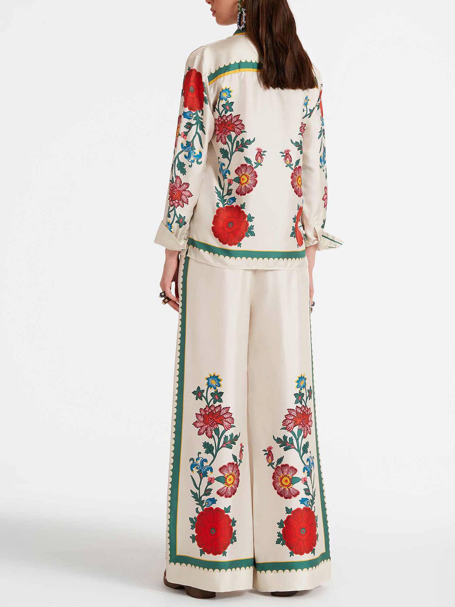 White Blossom Button-Down Shirt