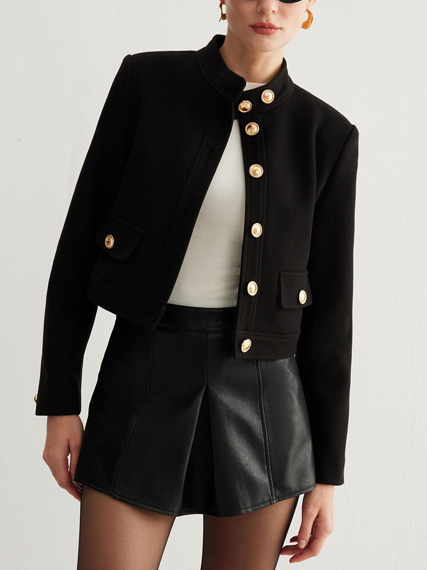 Cropped Military-Inspired Jacket