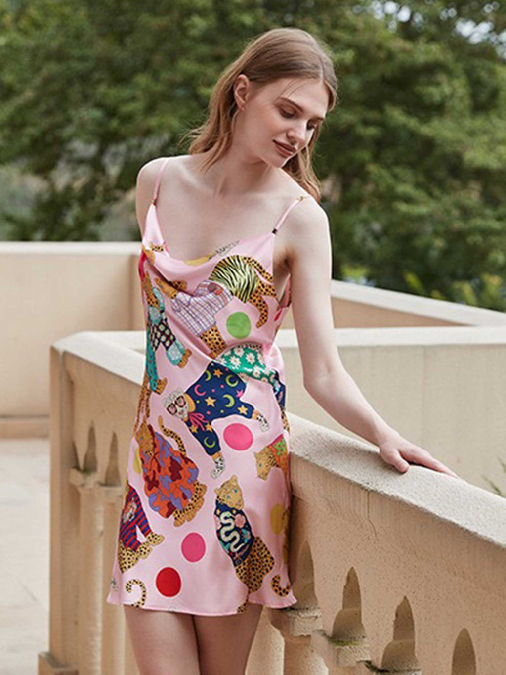 Cartoon Leopard Print Nightgown