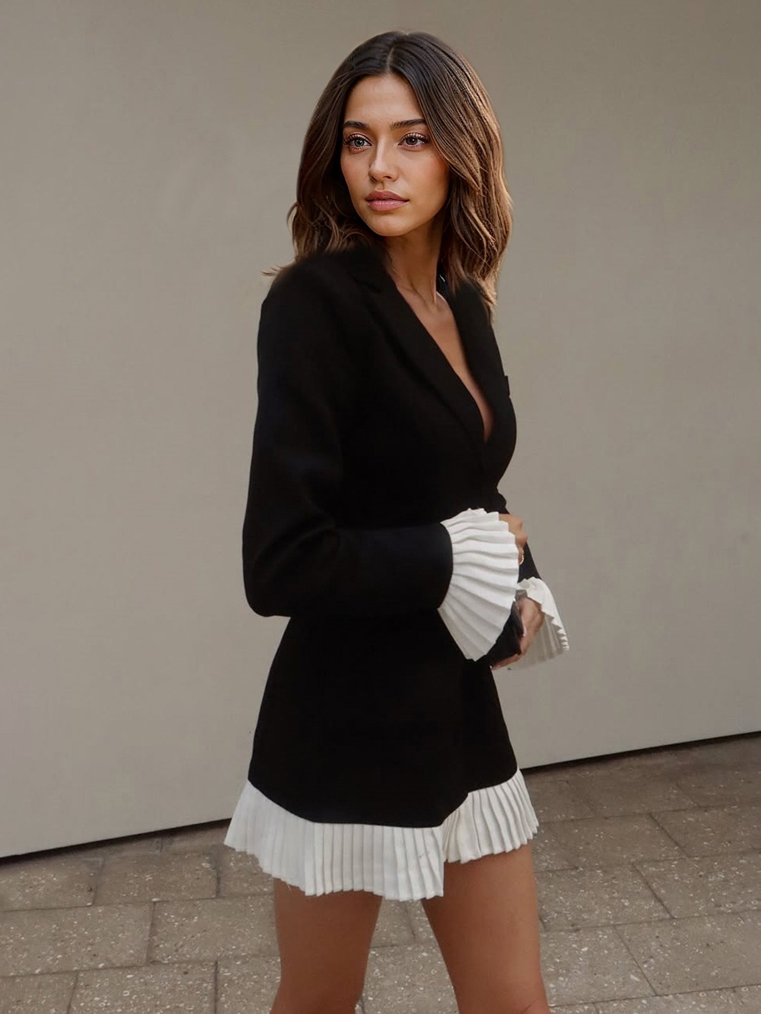 Structured Black Blazer Mini Dress