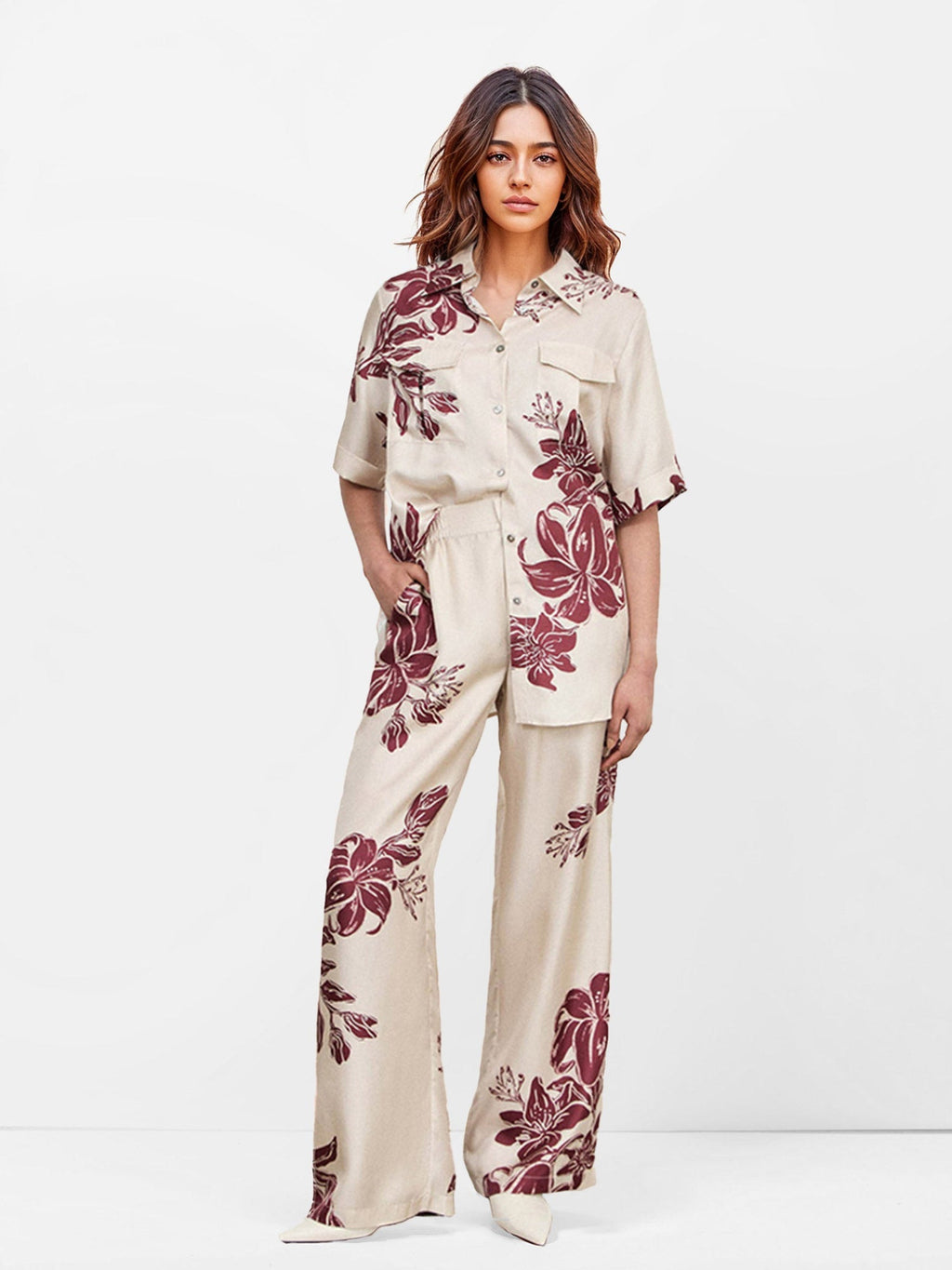 Floral Elegance Oversized Shirt