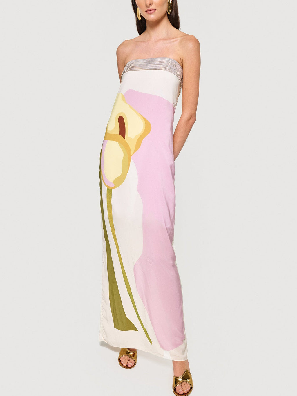 Watercolor-Inspired Long Sleeve Maxi Dress