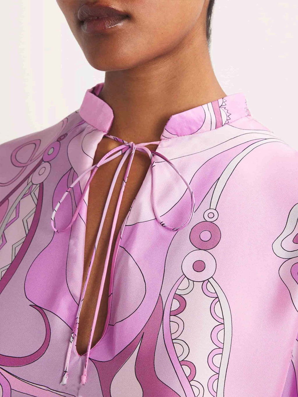 Pink Swirl Print Maxi Kaftan Dress