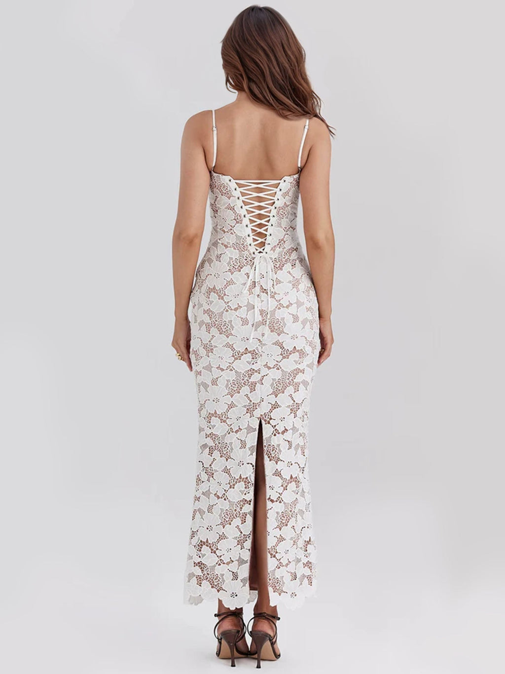 Lace Maxi Dress with Intricate Detailing