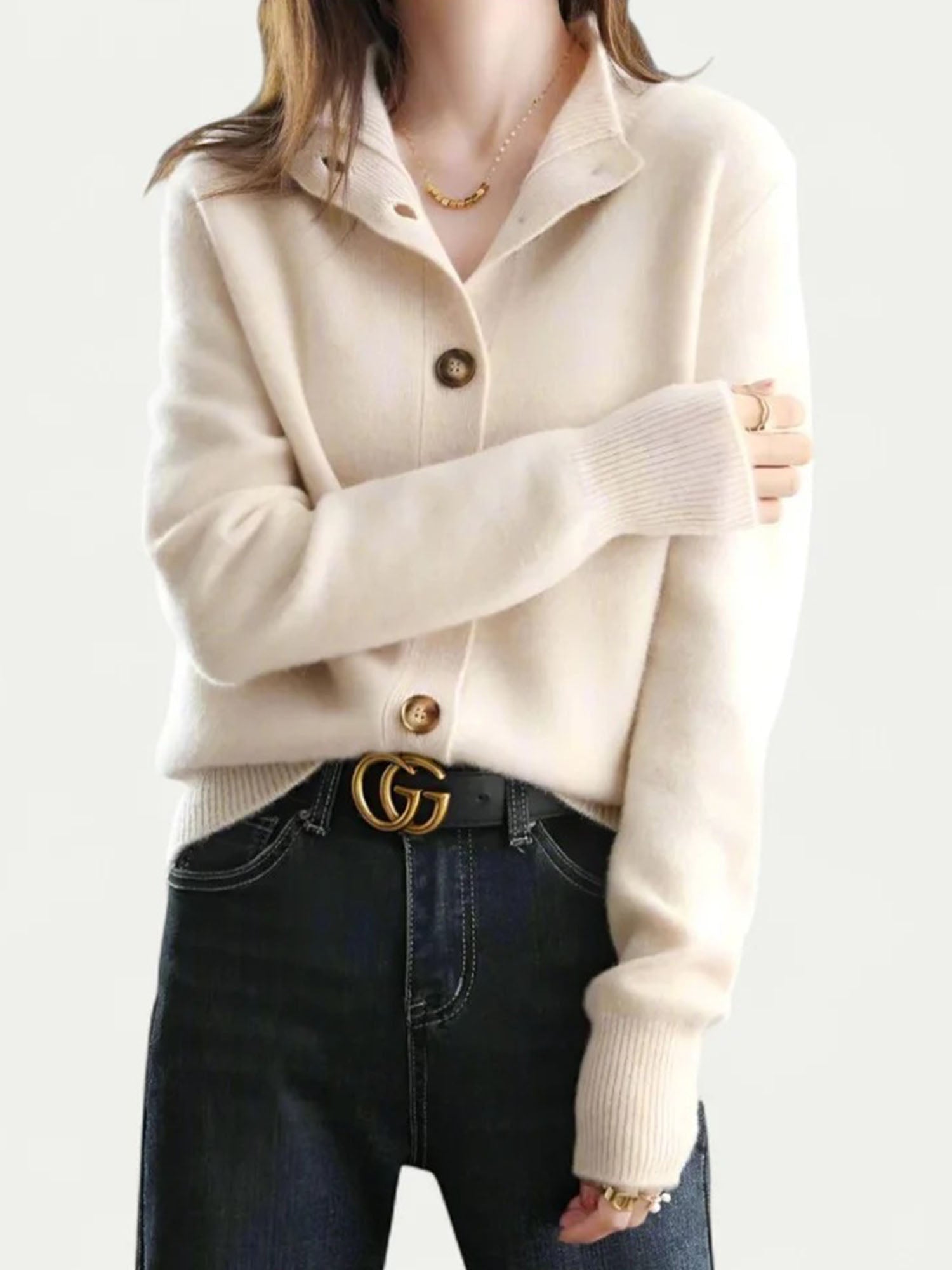 Retro Knit Button Cardigan