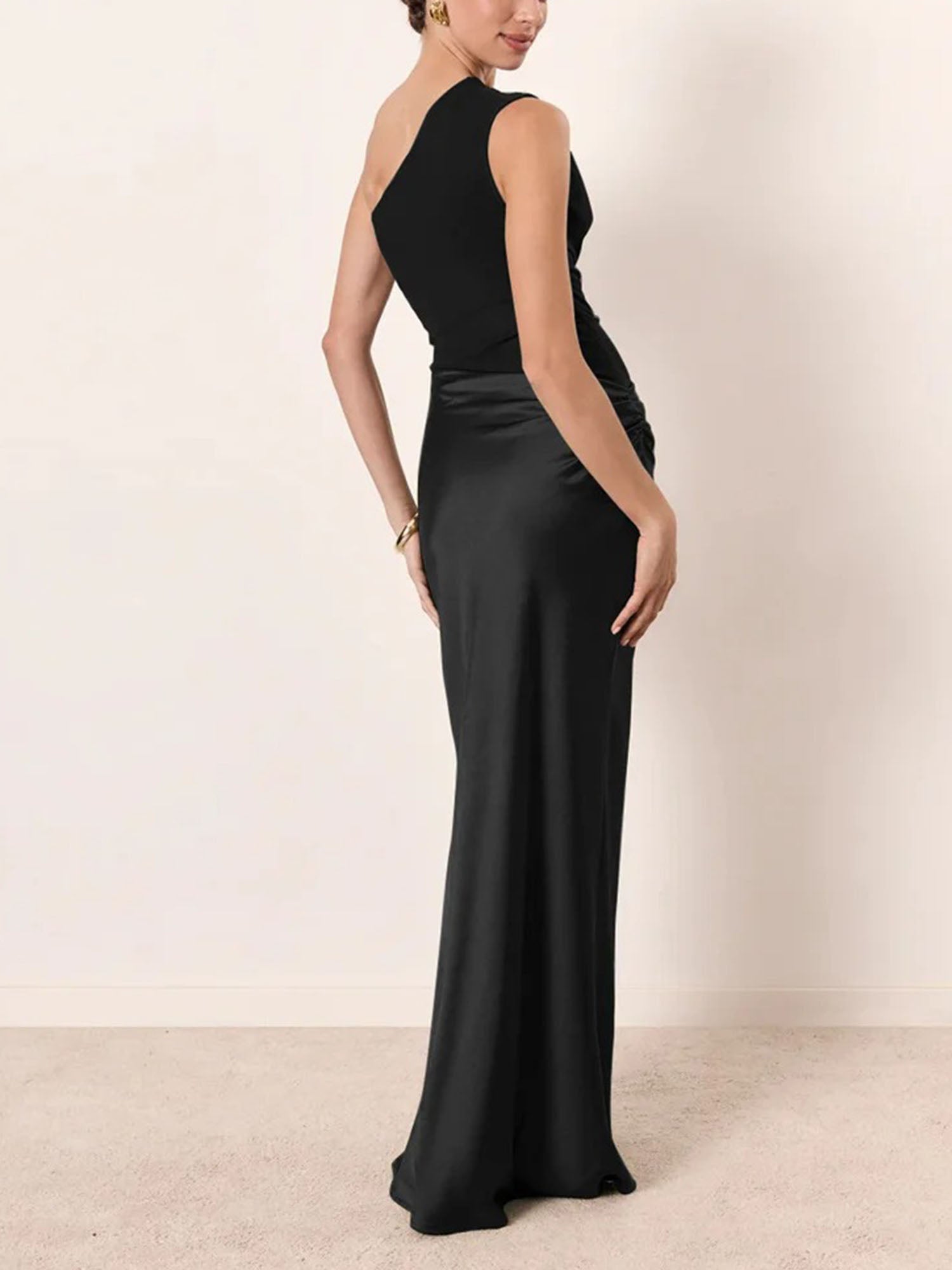 Black Bold Maxi Dress Party Elegance
