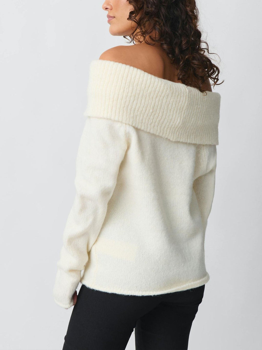 Off Shoulder Collar Top Sweet Versatile Fit