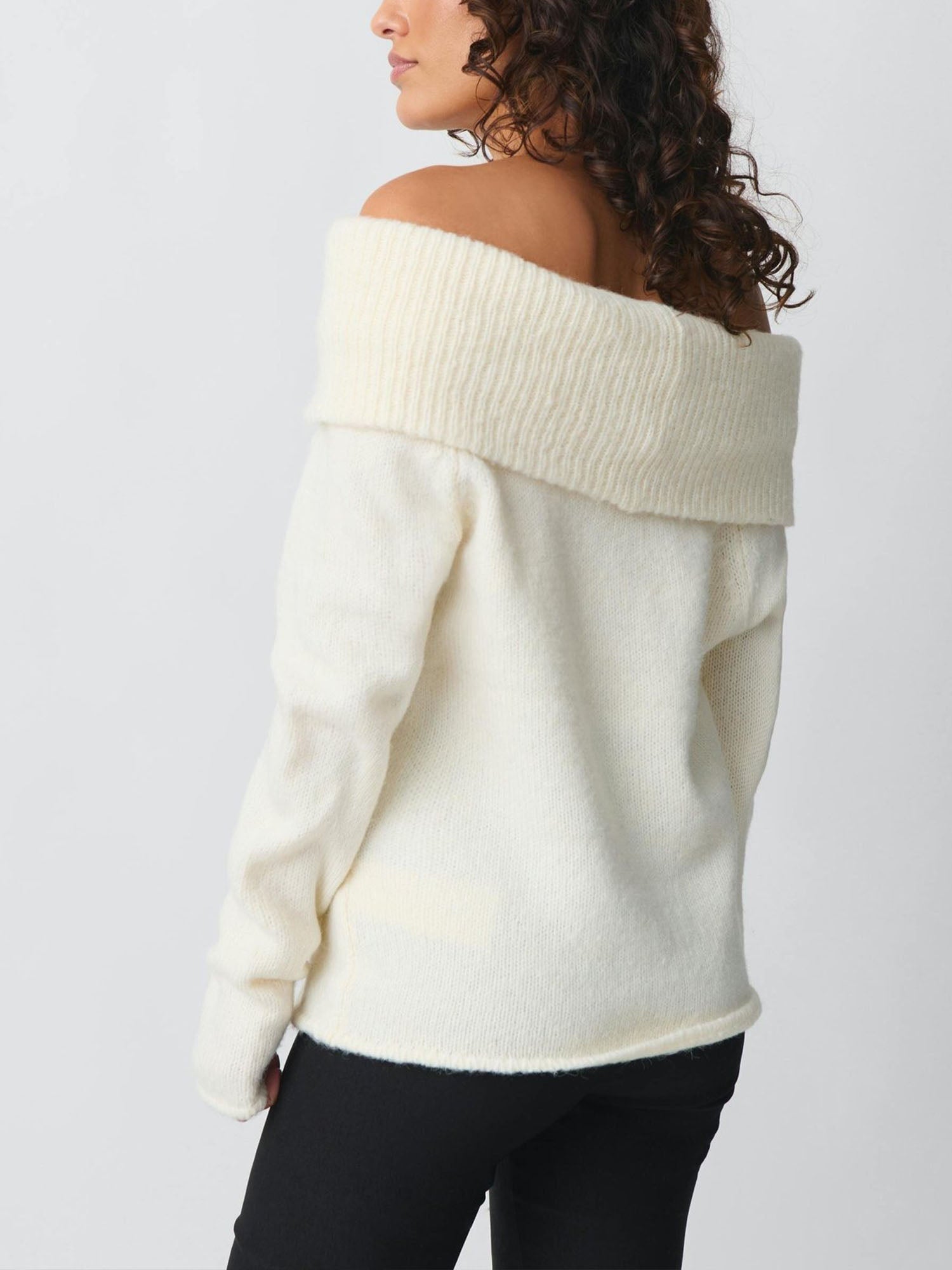 Off Shoulder Collar Top Sweet Versatile Fit