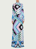 Geometric Print Shirt and Skirt Set