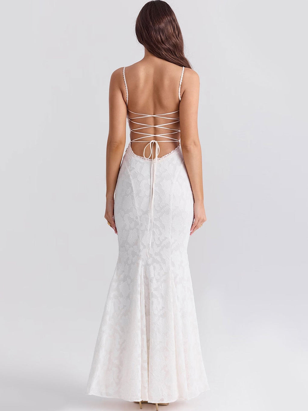 Elegant Lace Fit-and-Flare Maxi Dress
