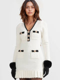 Chic Tweed Knit Mini Dress