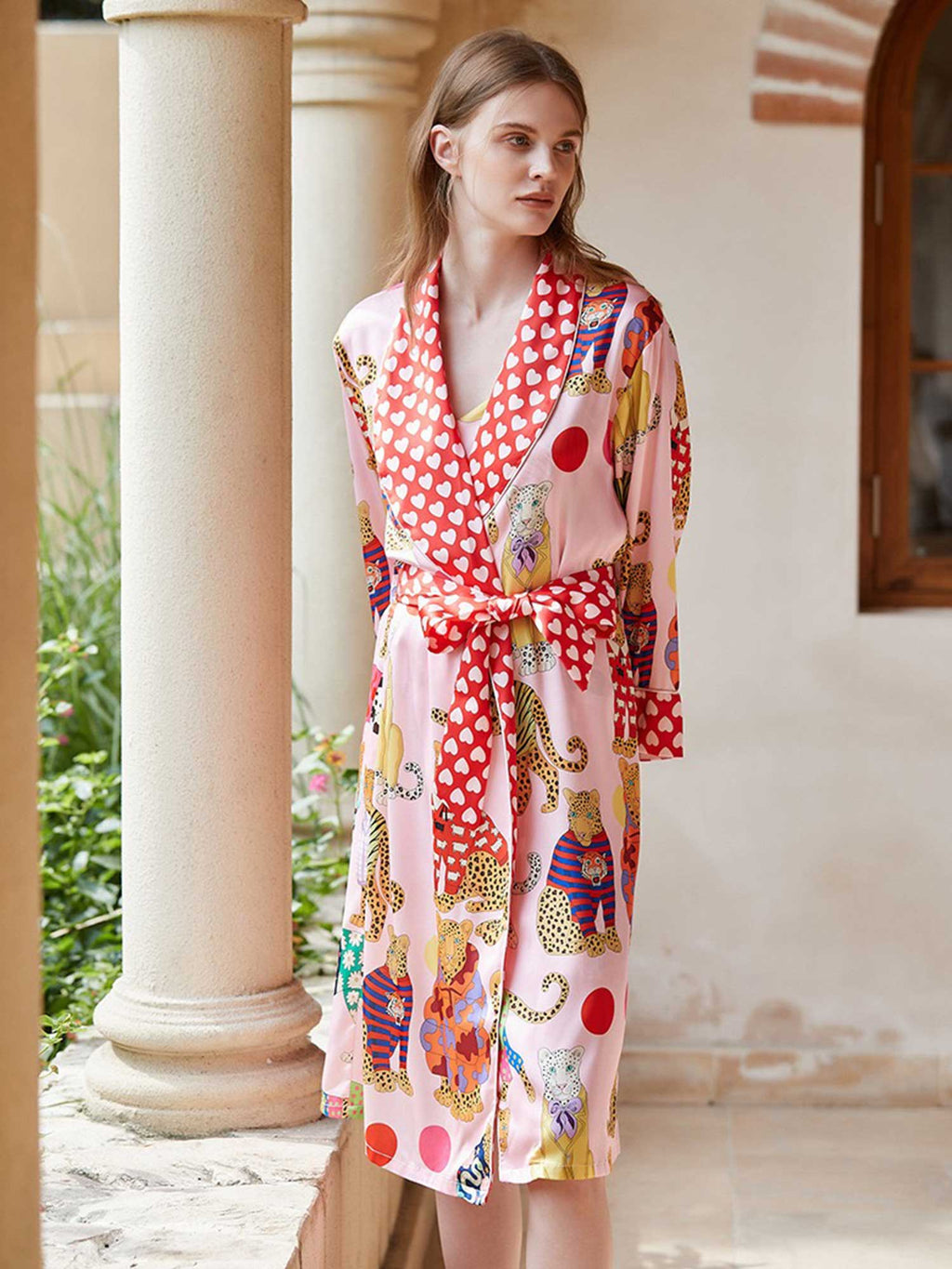Cartoon Leopard Print Robe