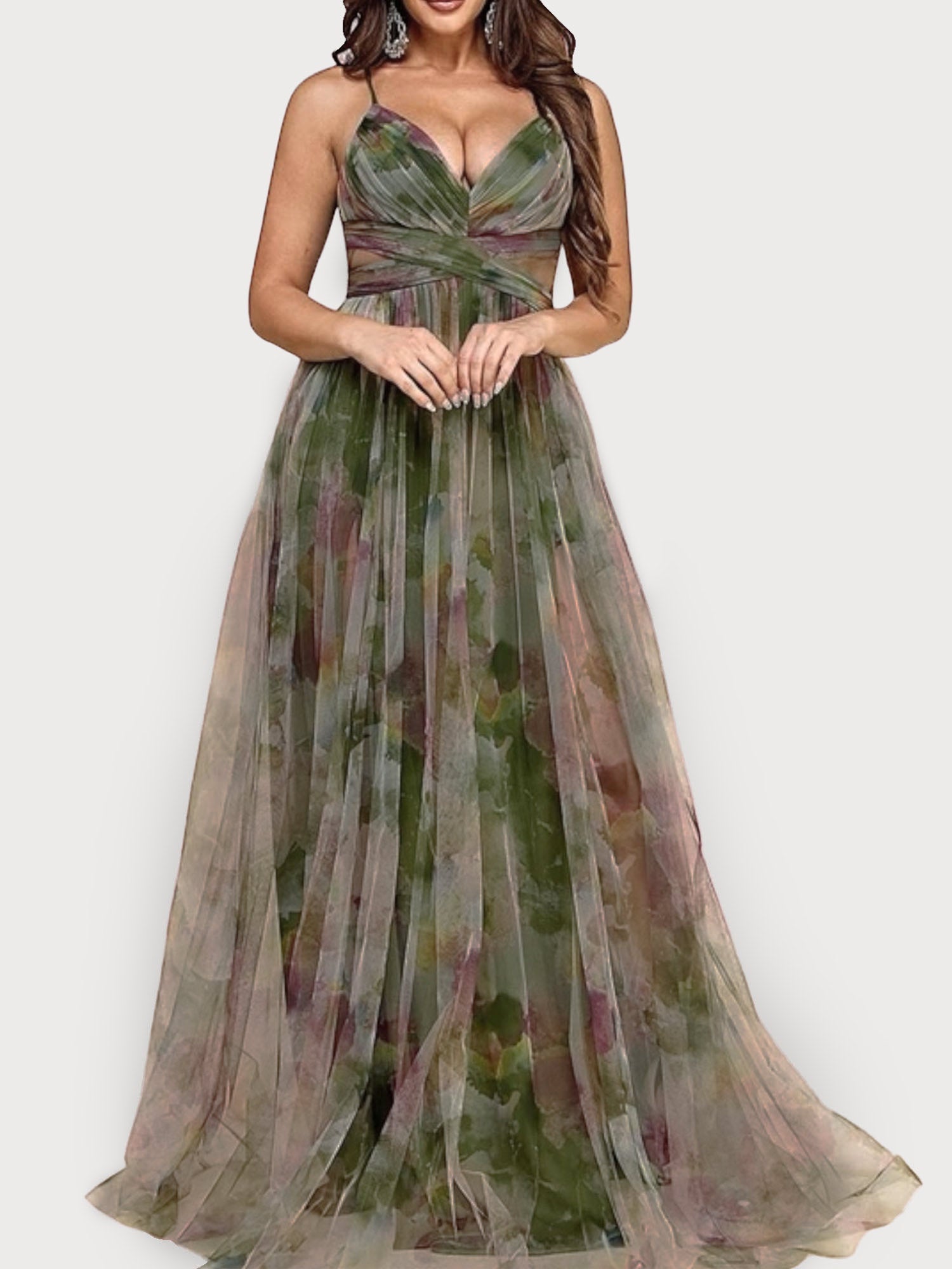 Floral Cross-Back Maxi Dress