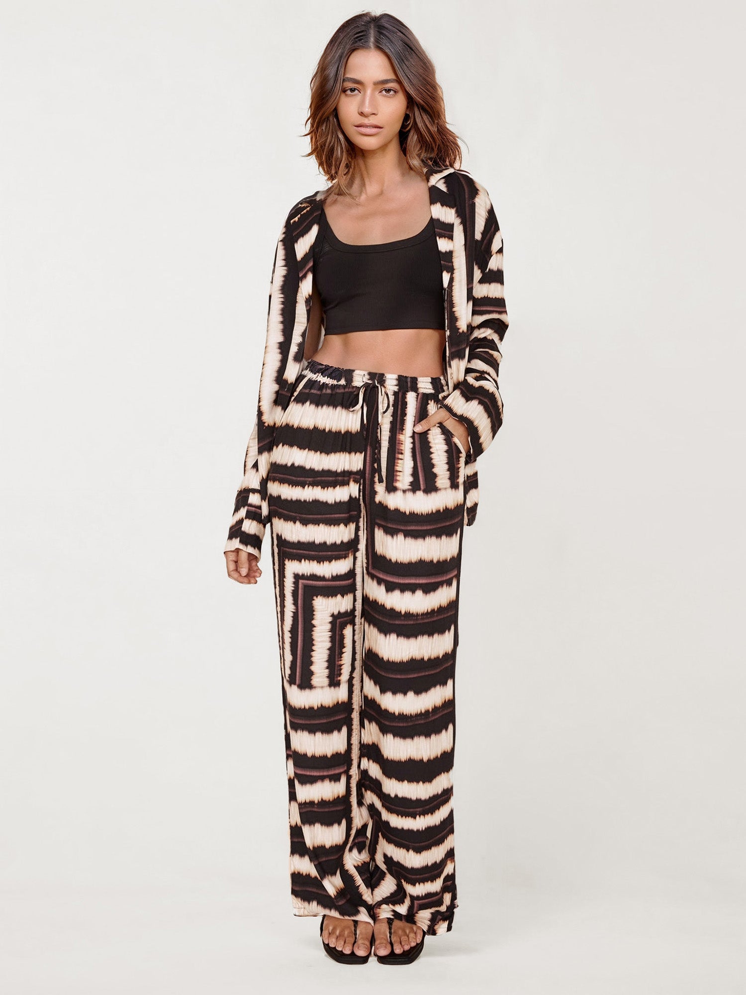 Boho Tie-Dye Wide-Leg Pants