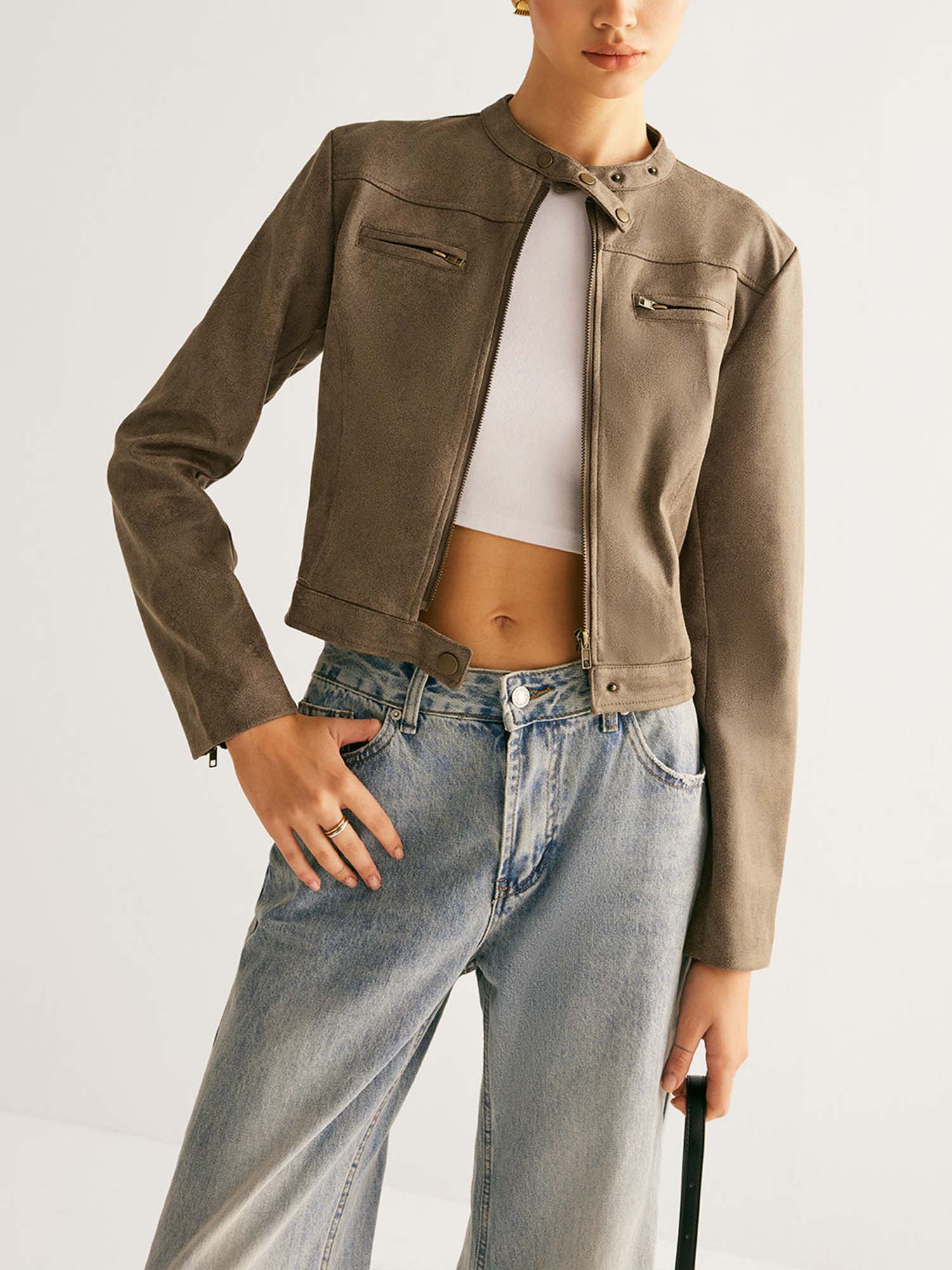 Cropped Leather Jacket