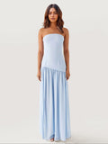 Strapless Ruffle Maxi Dress