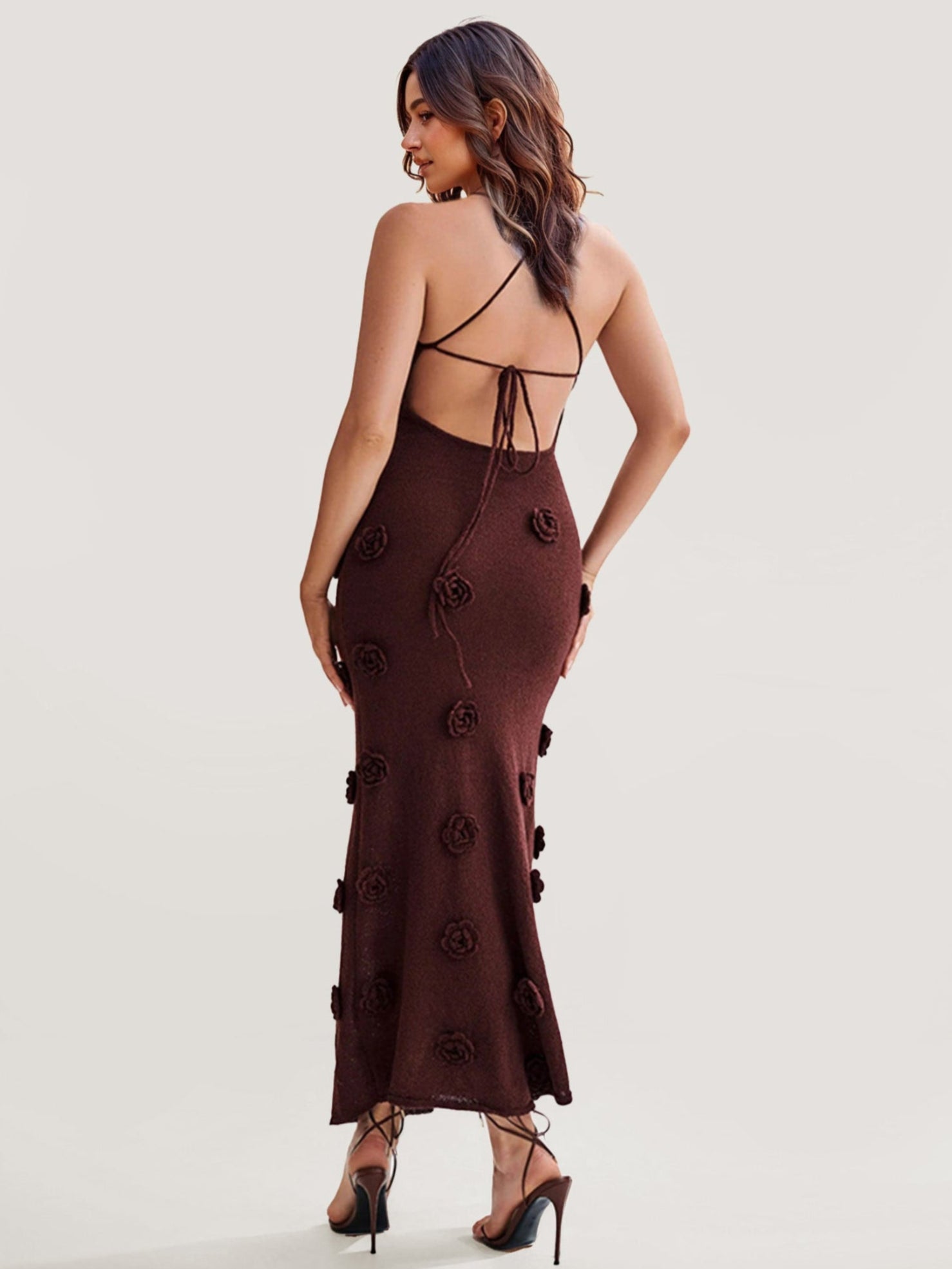 Floral Appliqué Maxi Dress