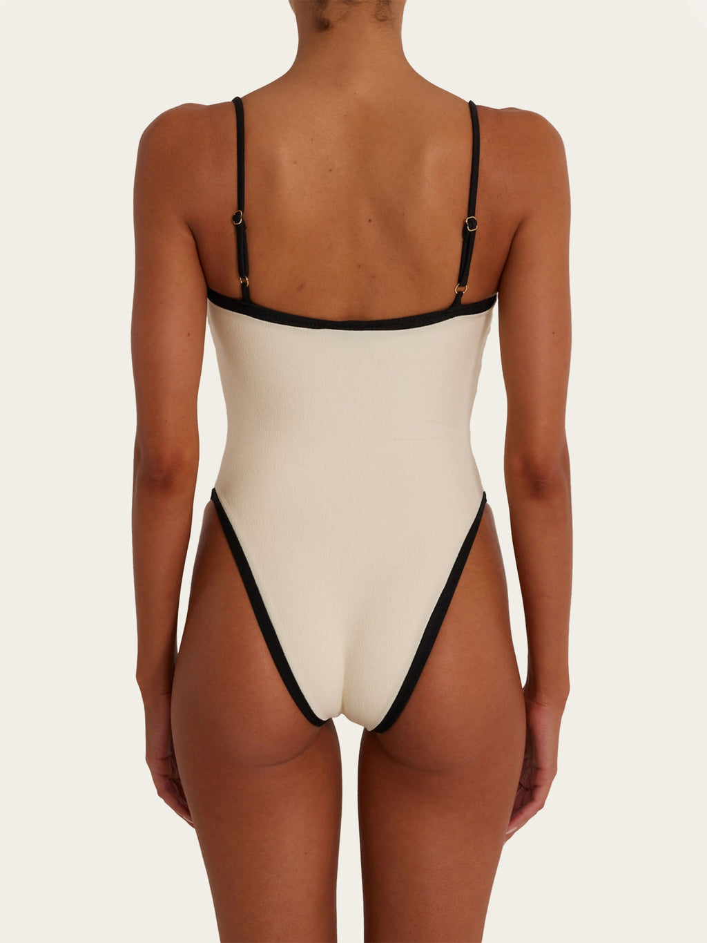 Vintage-Inspired Black & White One-Piece Swimsuit