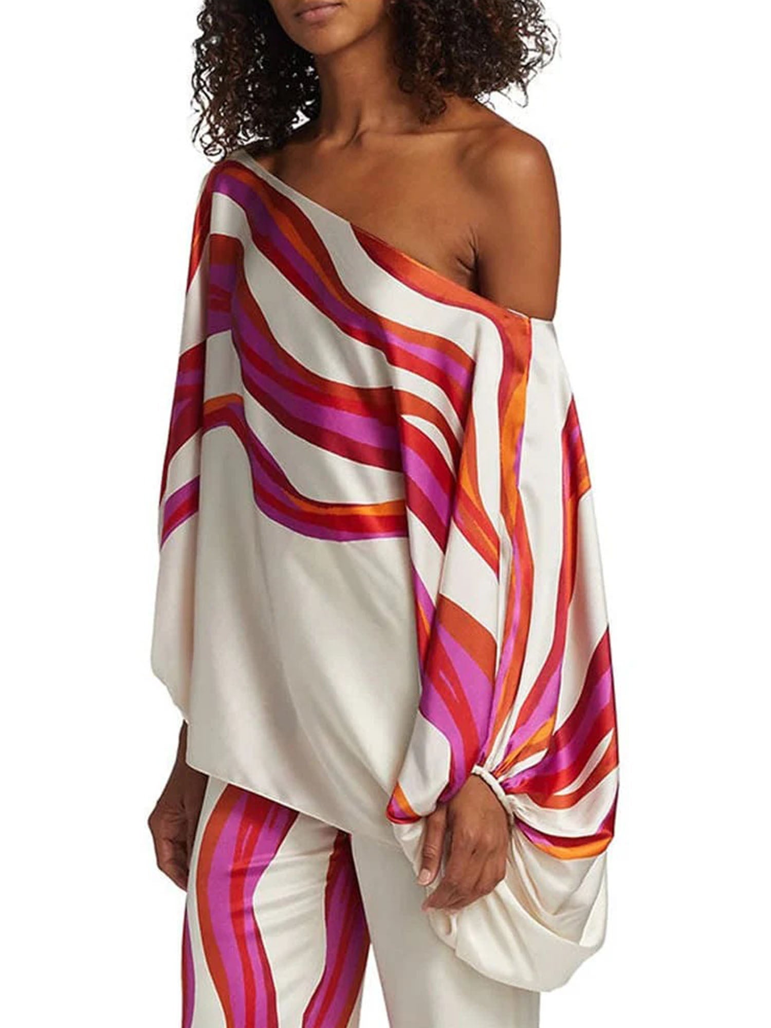 Radiant Stripe Off-Shoulder Set