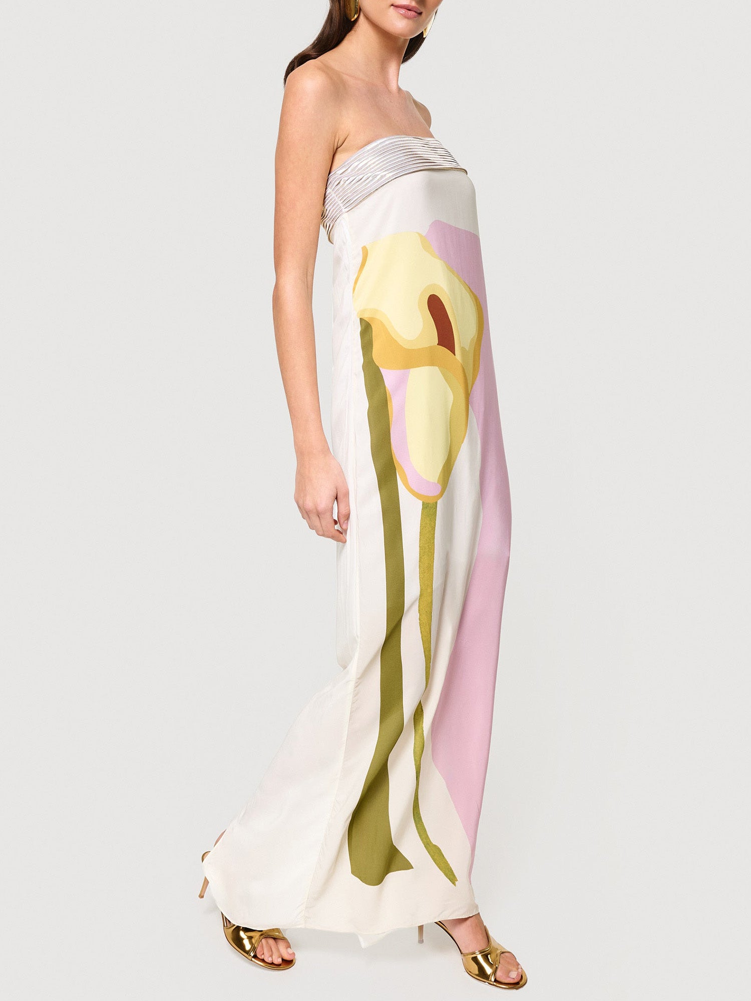 Watercolor-Inspired Long Sleeve Maxi Dress