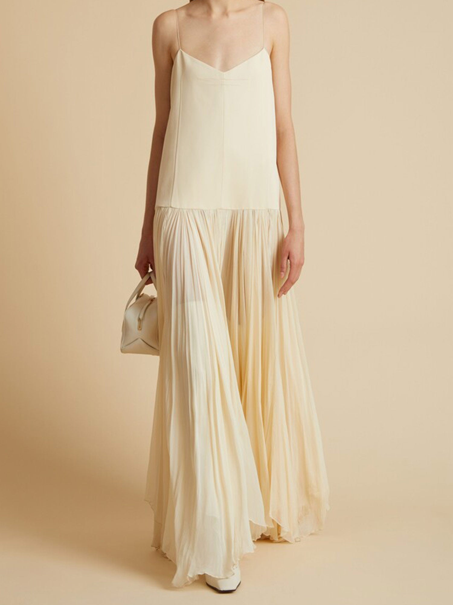 Simple Pleated Maxi Dress
