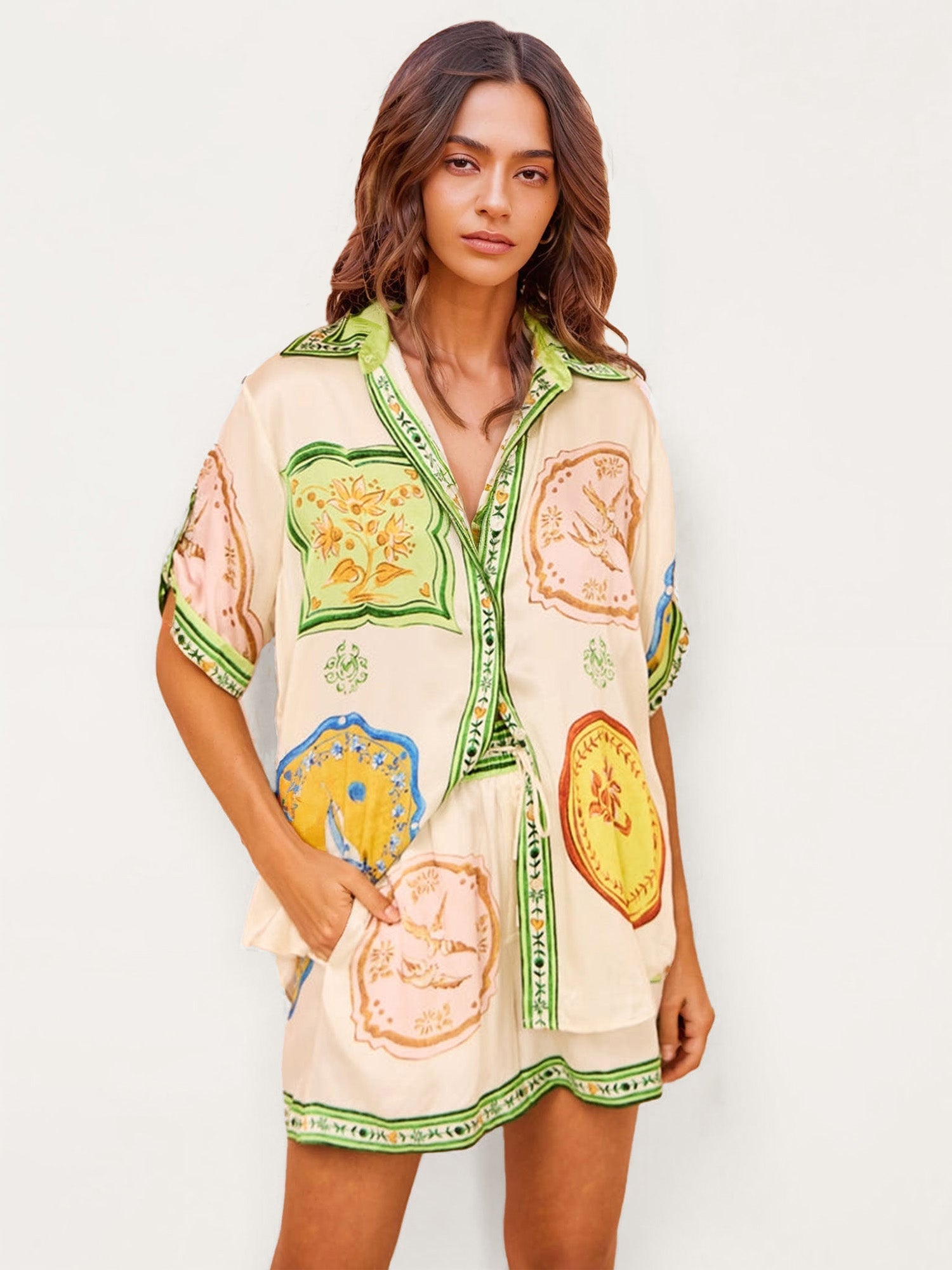Vintage Tapestry Print Two-Piece Set