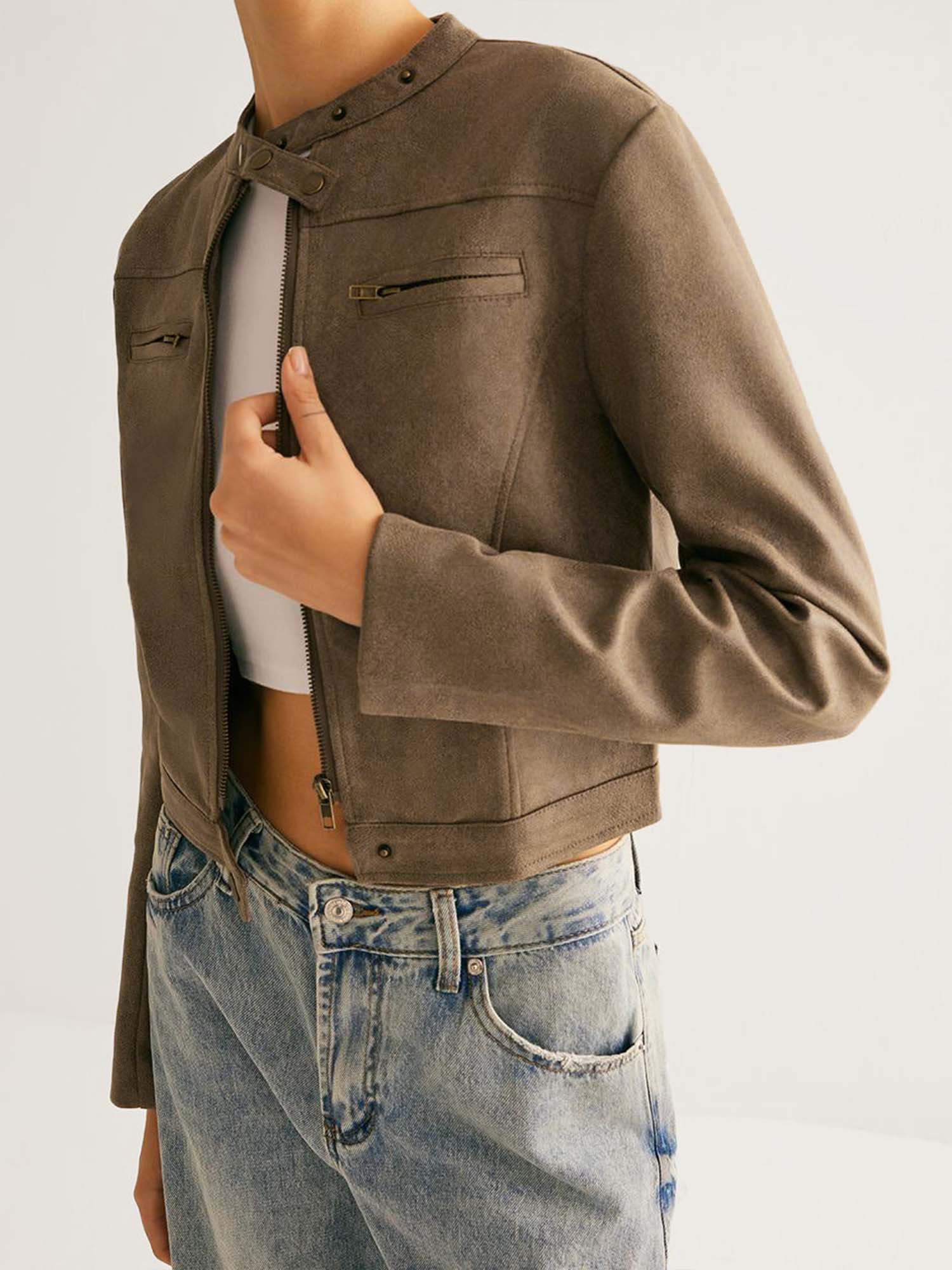Cropped Leather Jacket