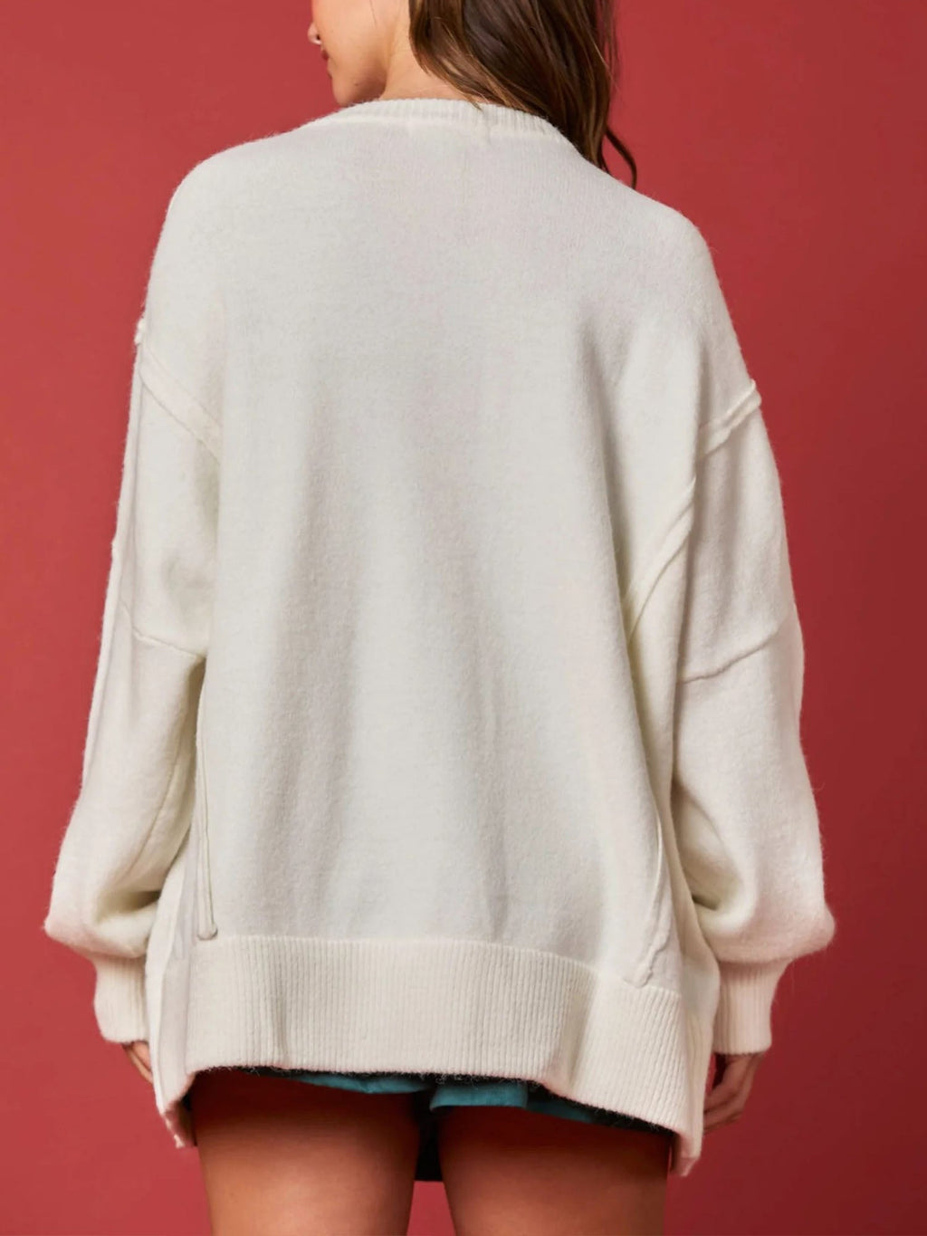 White Festive Cascade Sweater