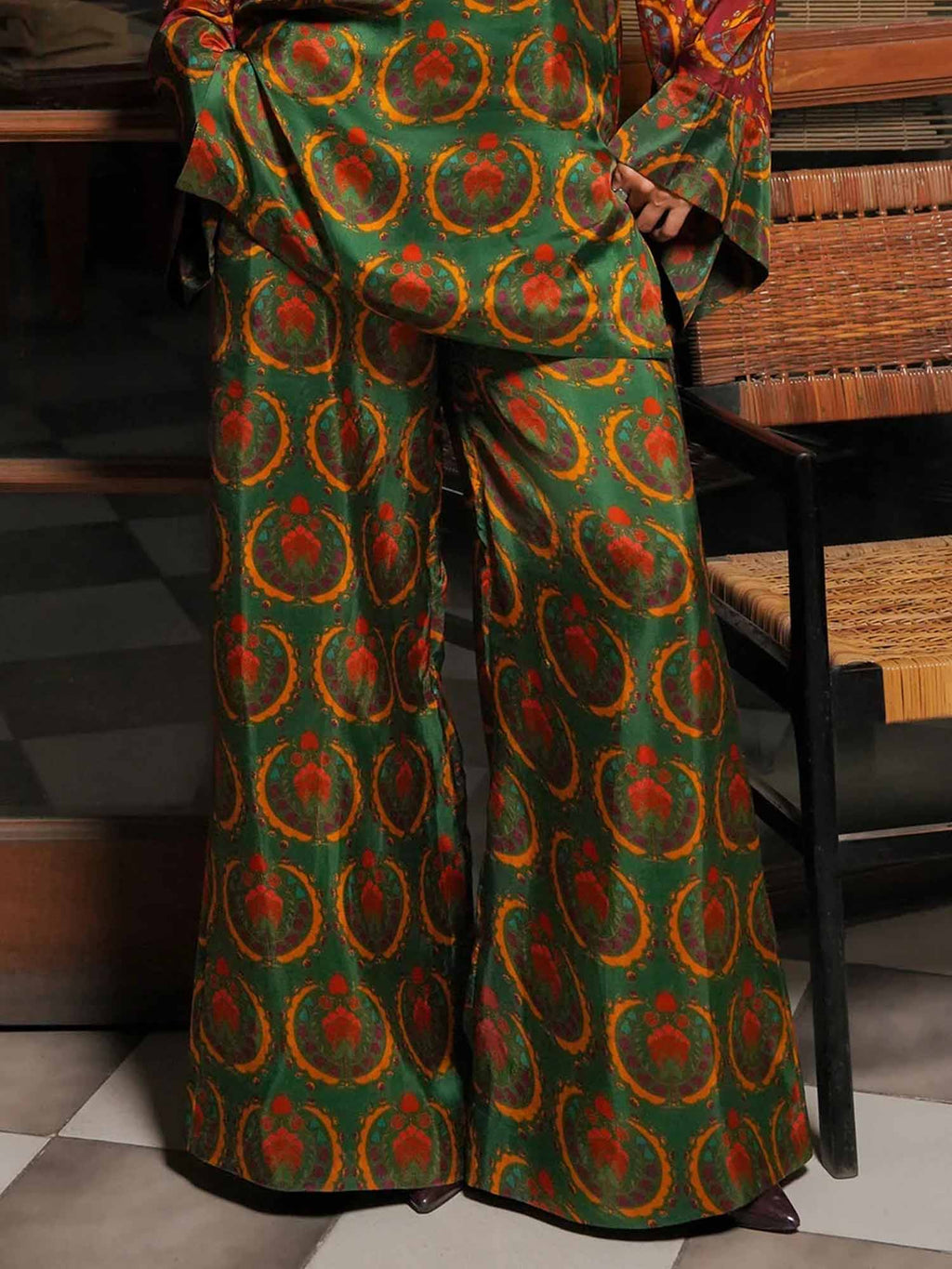 Printed Wide Leg Pants