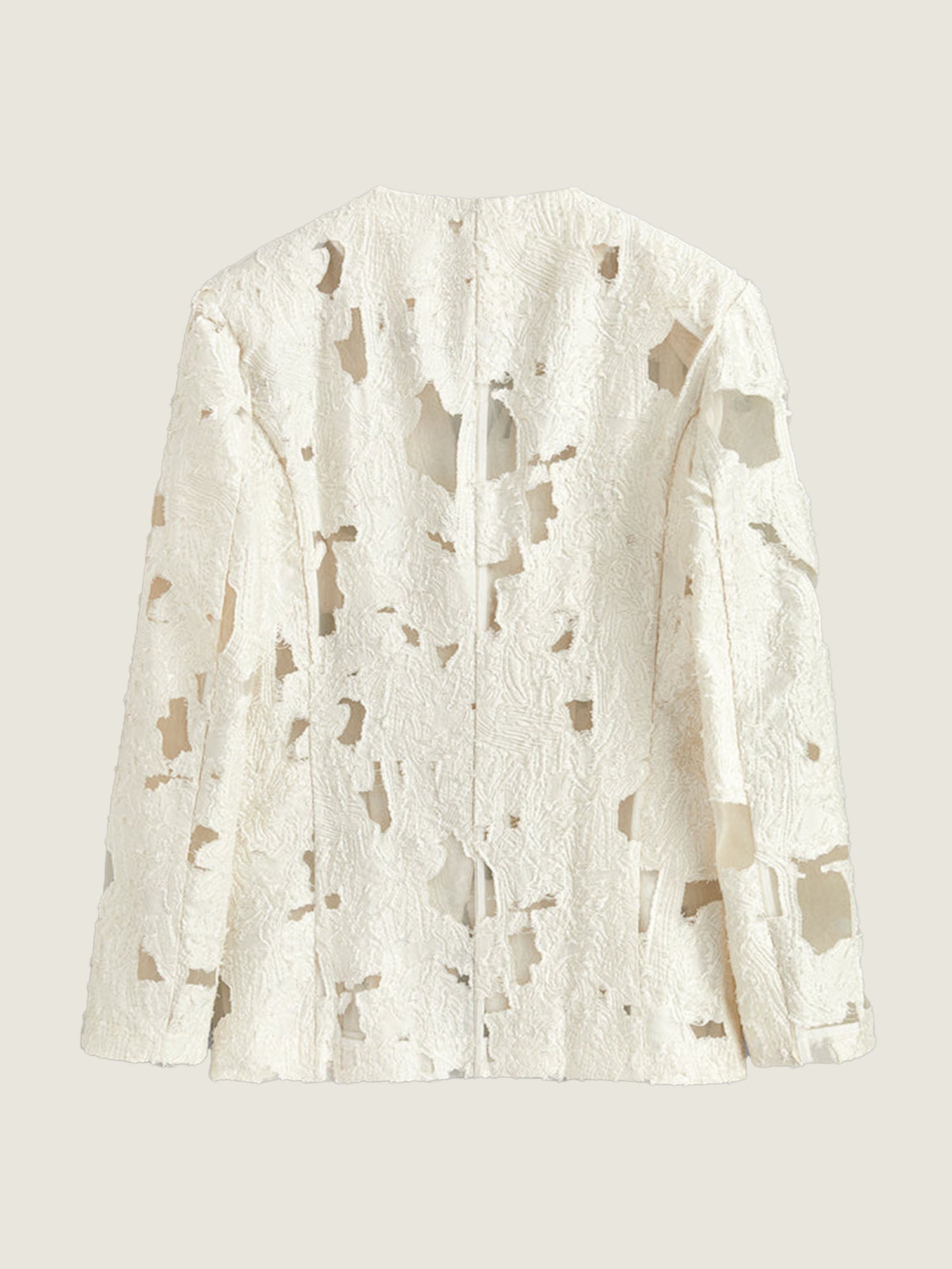 Distressed White Blazer