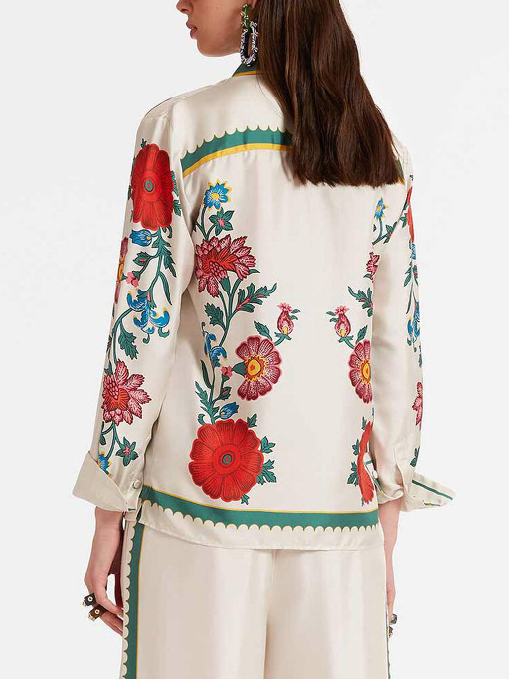 White Blossom Button-Down Shirt