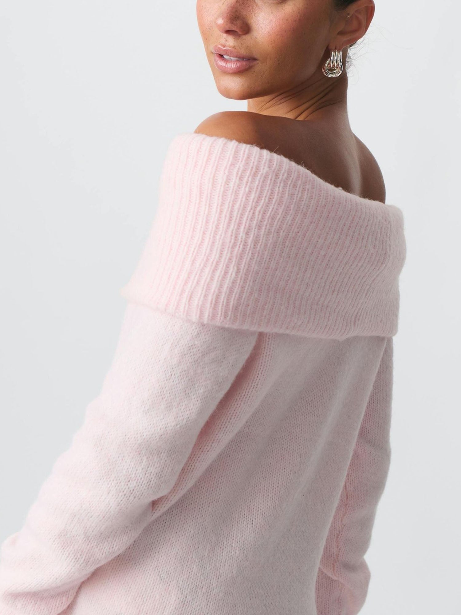 Off Shoulder Collar Top Sweet Versatile Fit