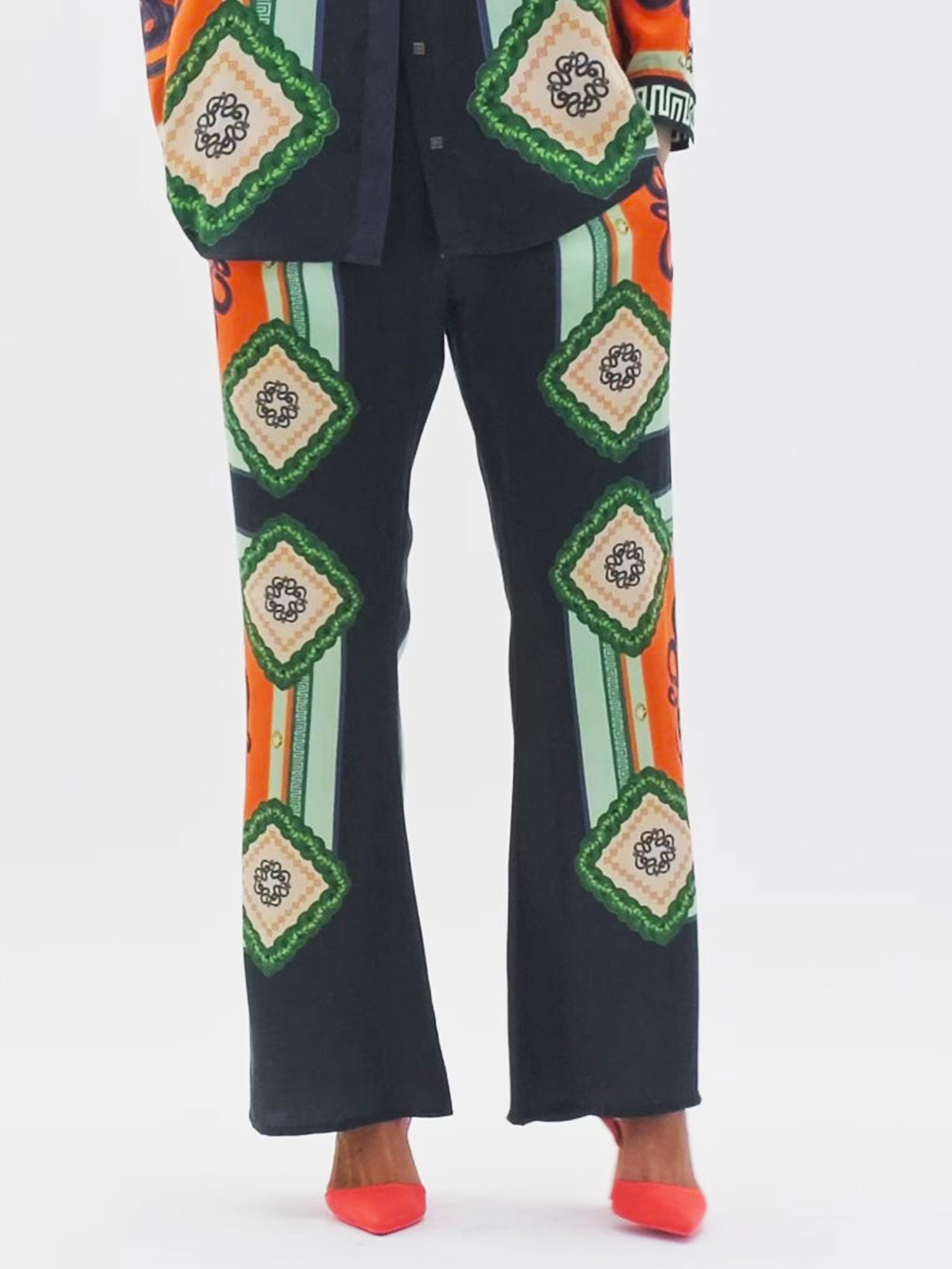 Vibrant Mosaic Wide-Leg Pants