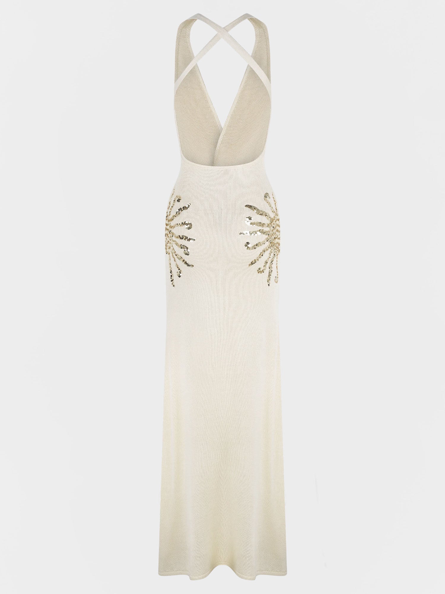 Sequin Embellished Knit Maxi Dress