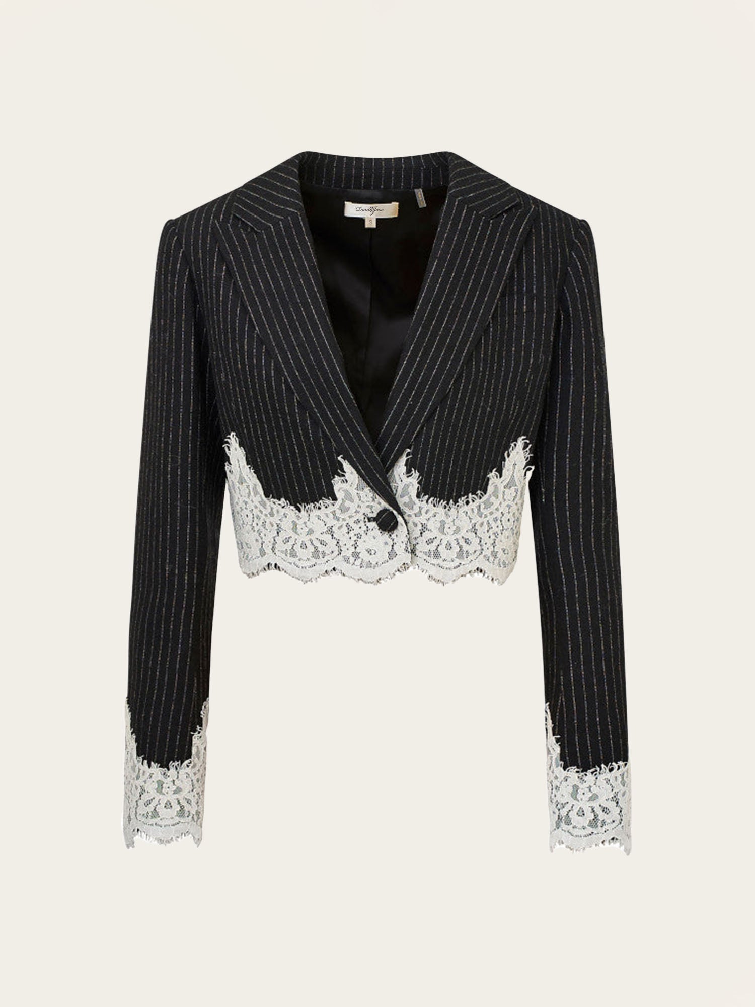 Pinstripe Lace Blazer